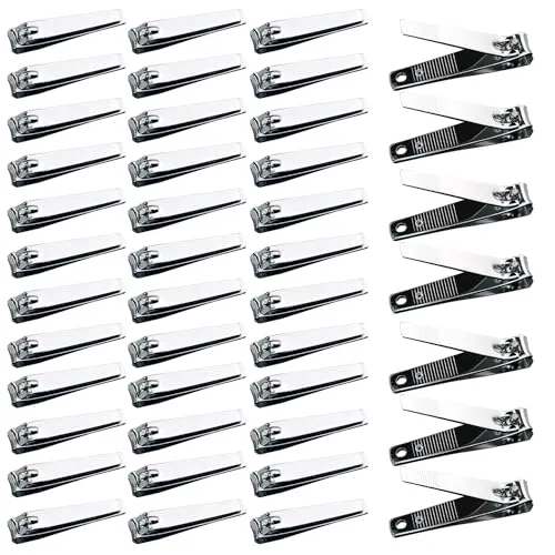 10 Pack Straight Nail Clippers Bulk,Sharp Blade Toe Nail Clippers Fingernail & Toenail Nail Clipper in Bulk,Nail Supplies Manicure Tools for Women Man Adult Homeless Care