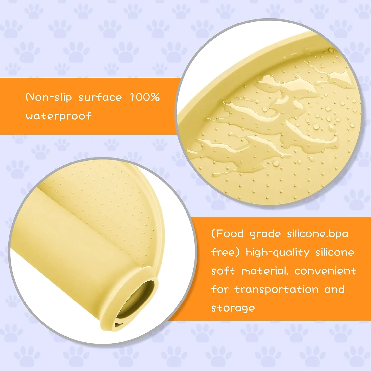 100% Waterproof 1.0" Raised Edge BPA Free Silicone Dog Food Mat, Pet Cat Feeding Mats Contain Spills Protects Floors, Placemats for Cats and Dogs Water Bowl Dishwasher XXL Large.