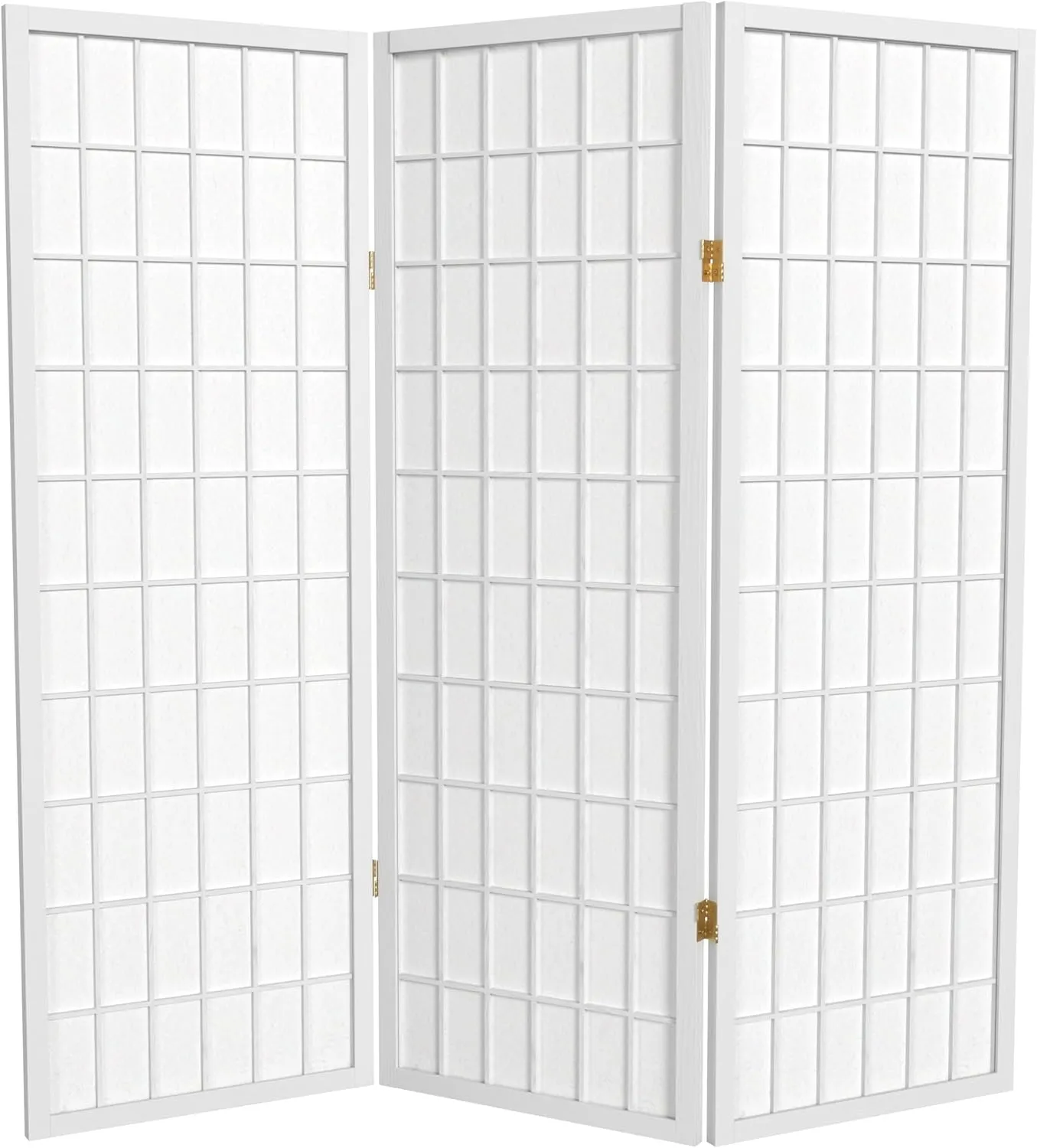 4 ft. Short Window Pane Shoji Screen - White - 3 Panels