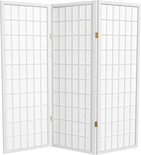 4 ft. Short Window Pane Shoji Screen - White - 3 Panels