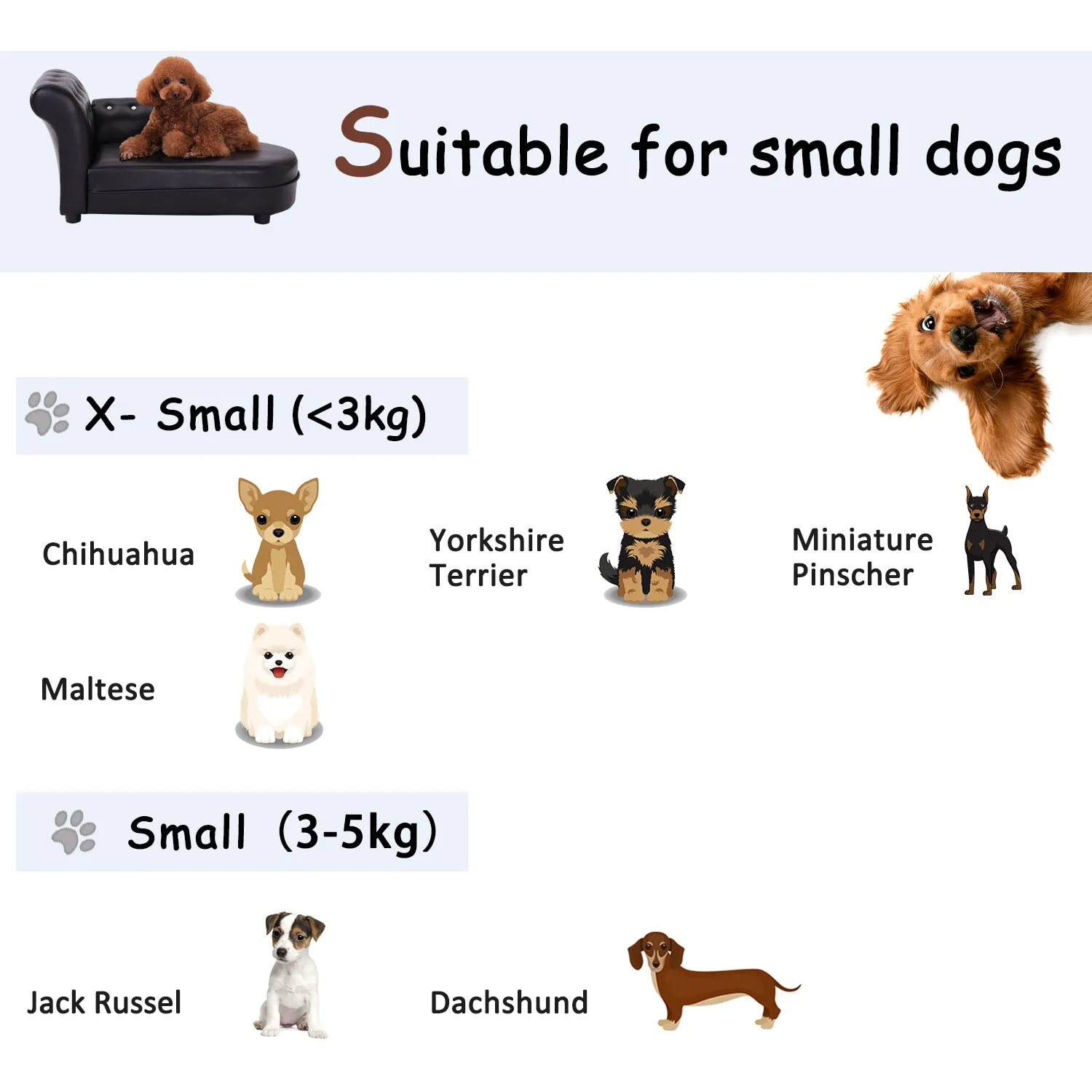 82.5Lx45Wx41.5H cm Pet Sofa-Black