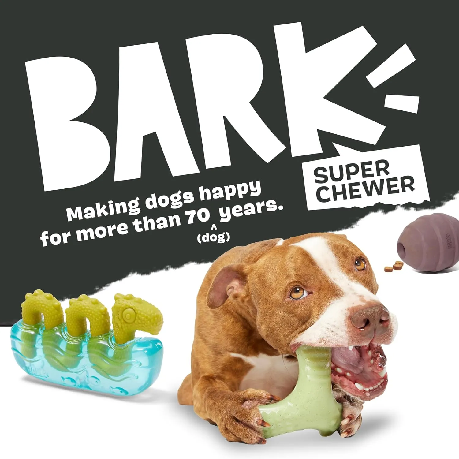 Barkbox Super Chewer Tough Dog Chew Toys for Aggressive Chewers, Dental Stimulating (T Bone - Large)