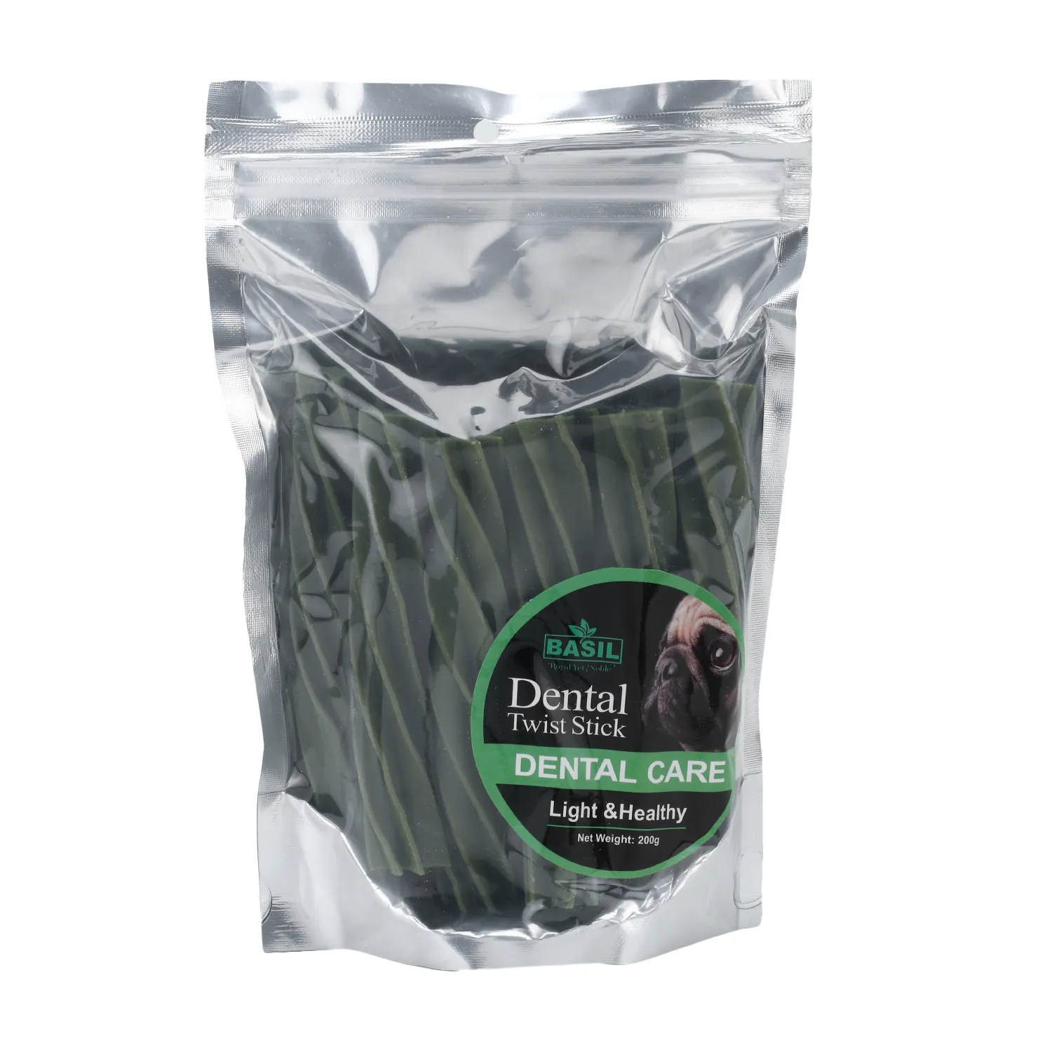 BASIL Dental Care Twisted Chew Sticks for Dogs & Puppies | 200 Grams