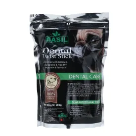 BASIL Dental Care Twisted Chew Sticks for Dogs & Puppies | 200 Grams