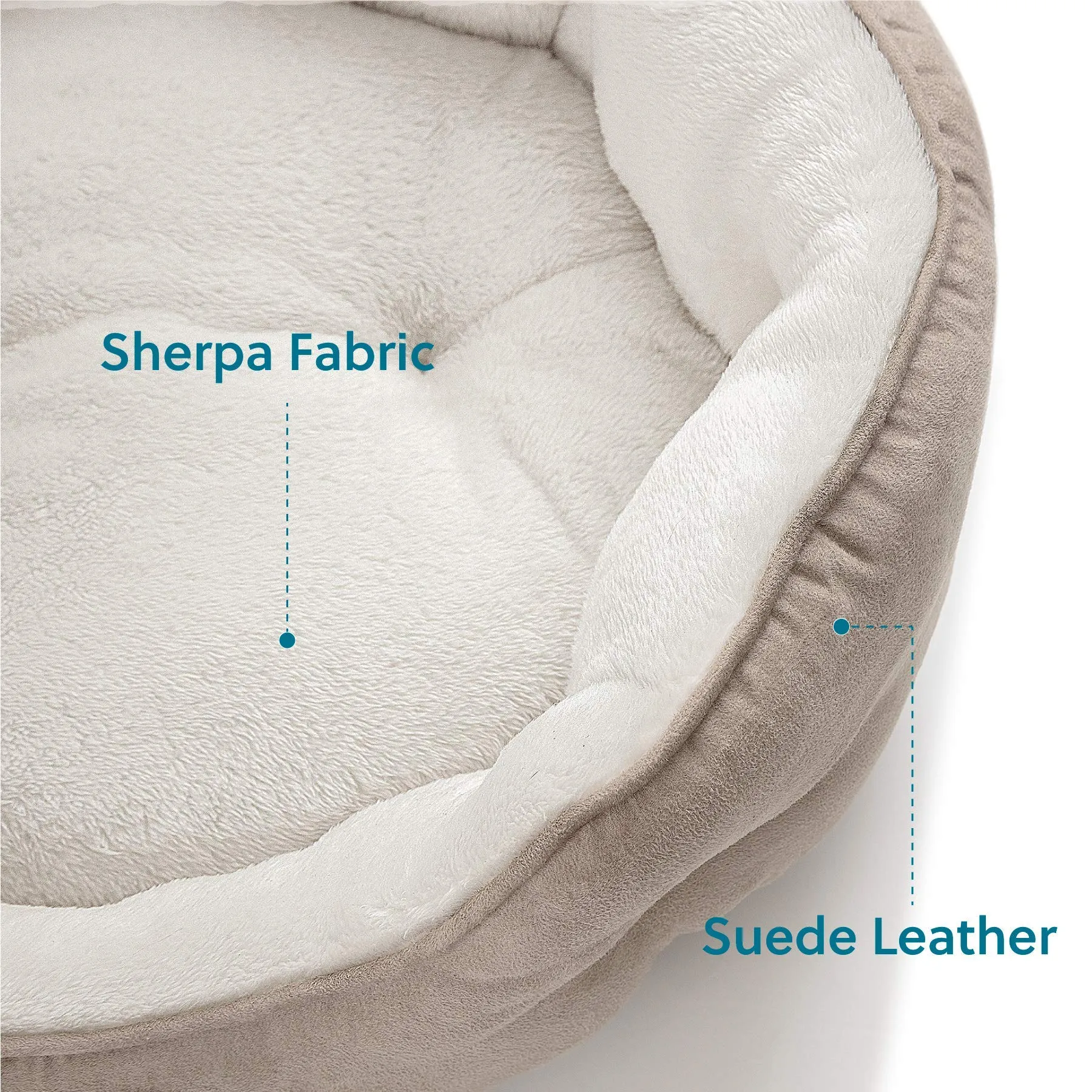 Bedsure Dog Beds for Small Dogs - Round Cat Beds for Indoor Cats, Washable Pet Bed for Puppy and Kitten with Slip-Resistant Bottom, 20 Inches, Camel