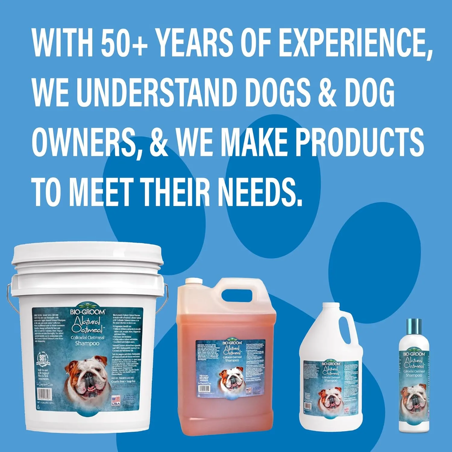 Bio-Groom Oatmeal Dog Shampoo-for Allergies and Itching, Cruelty-Free, Dog Bathing Supplies, Puppy Shampoo for Sensitive Skin, Made in USA, Anti-Itch Dog Products-2.5 Gallons