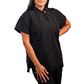 Black Mandarin Tunic Top by Jim Jump