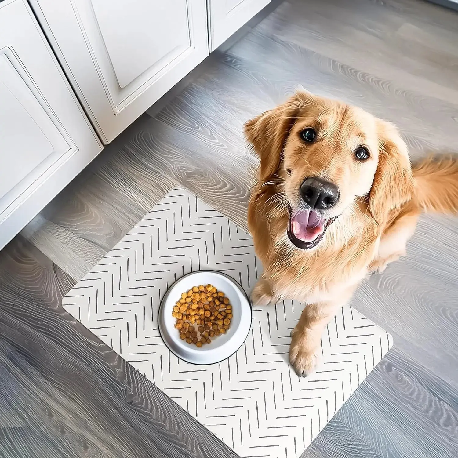 Boho Dog Food Mat & Cat Food Mat - Large Waterproof Pet Food Mat - Dog Mat & Cat Mat for Food & Water Bowls - Large Dog Food Mats for Floors Waterproof - Waterproof Dog Bowl Mat & Cat Bowl Mat