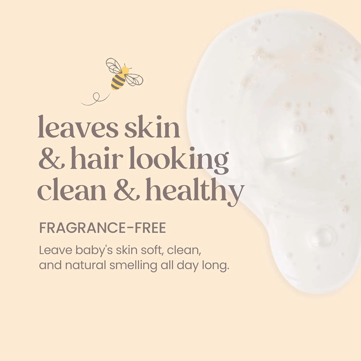 Burt's Bees Baby Sensitive Shampoo and Wash, Fragrance Free, Tear Free, Pediatrician Tested, 98.9% Natural Origin, 21 Fluid Ounces