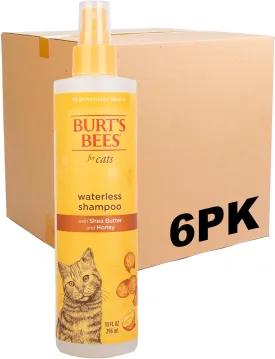 Burt's Bees for Pets Waterless Cat Grooming Spray with Shea Butter and Honey, 99.3% Natural Origin Formulas, Cats Dry Shampoo, Kitten Supplies, 6pk, 10oz