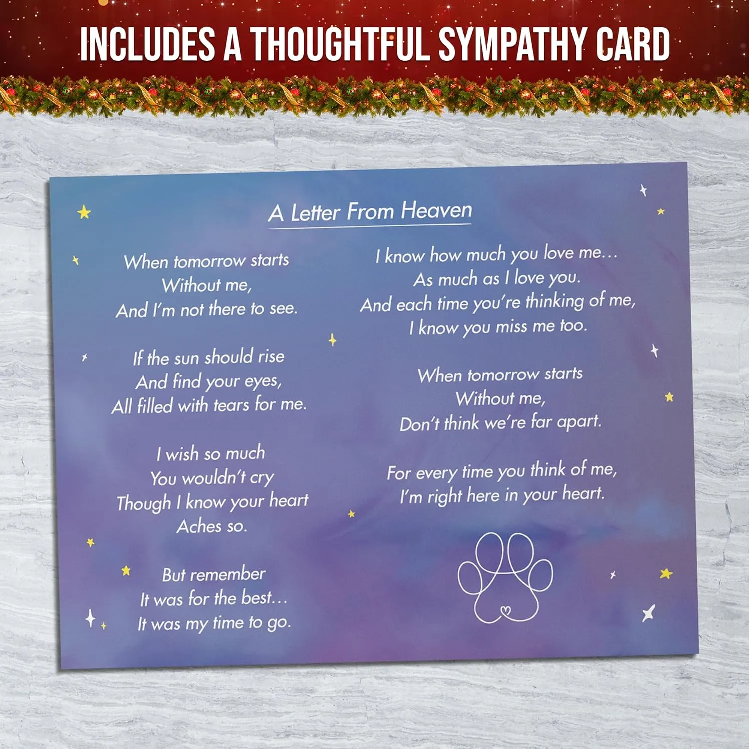 Capti Rainbow Bridge Dog Memorial Gifts, Cat Memorial Gifts - I'll Meet You at The Rainbow Bridge - Pet Loss Gifts, Bereavement, Sympathy Keepsake Dog Mom, Dog Dad for Loss of Pet (Dog and Mom)