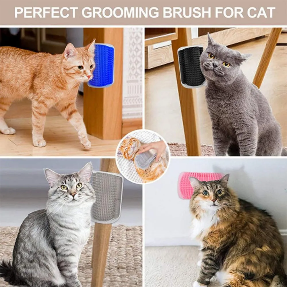 cat self grooming comb wall mounting catface head rubs catskin brushes ✈️ free.shipping