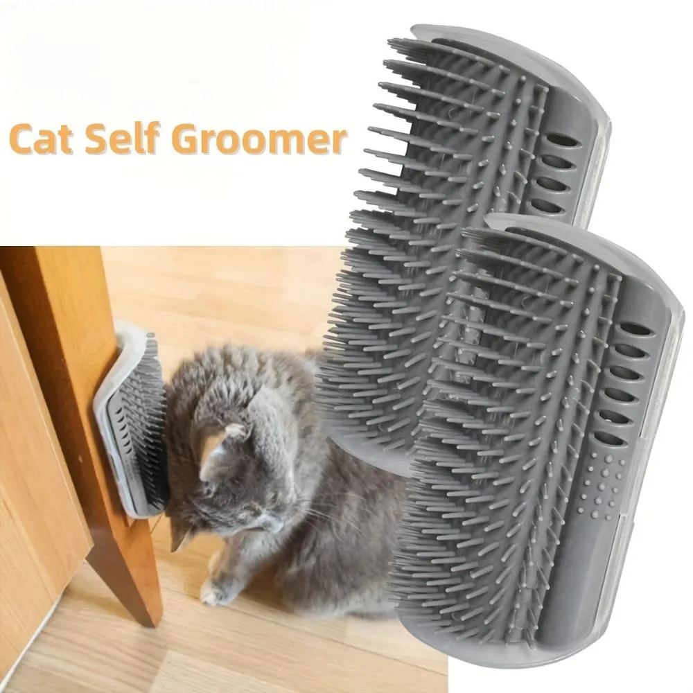 cat self grooming comb wall mounting catface head rubs catskin brushes ✈️ free.shipping