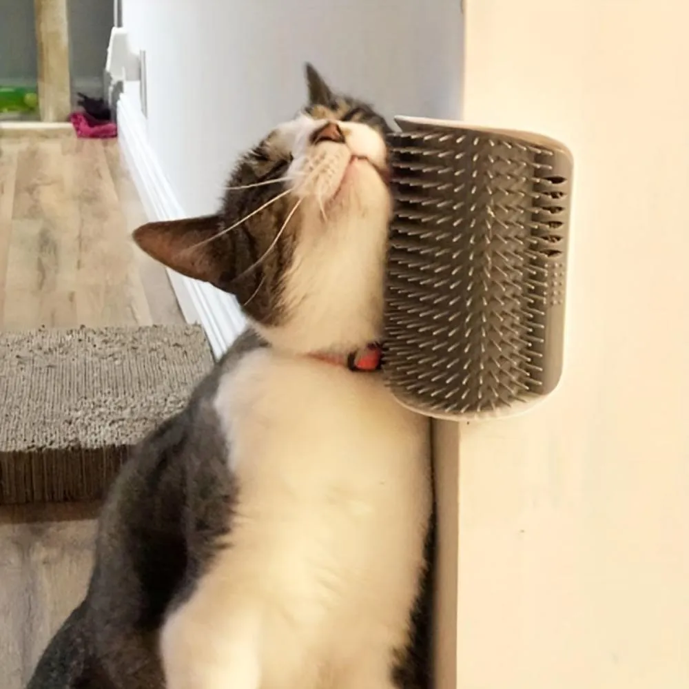 cat self grooming comb wall mounting catface head rubs catskin brushes ✈️ free.shipping