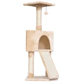 Cats 3-Tier Sisal Rope Scratching PostWith Dangle Toy Beige