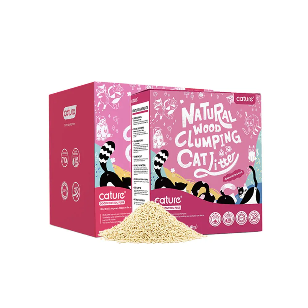 Cature Natural Wood Clumping Odor Control Plus Cat Litter