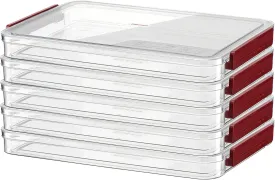 Clear A4 Paper Storage Box with Lids, Plastic A4 File Storage Bins, Magazine File Box, Stackable A4 Container File Holder Portable Project Case Bins, Desk Organizer for Invoice Document Stationery (5)