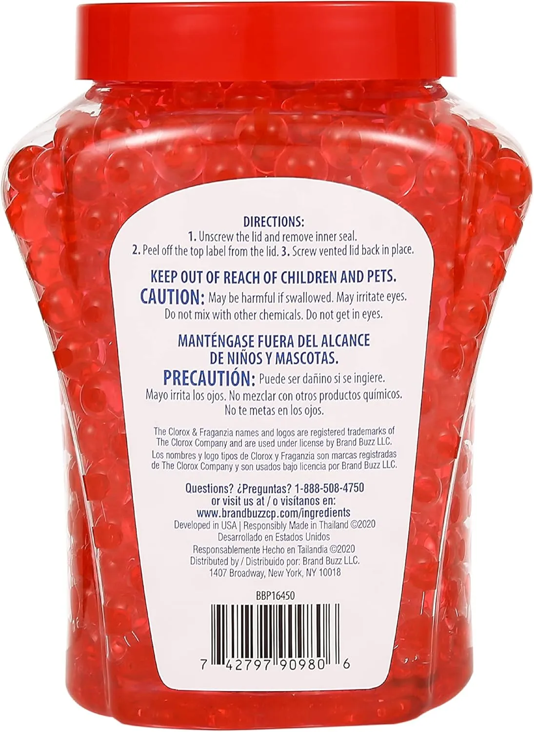 Clorox Fraganzia Air Care Air Freshener Crystal Beads in Cherry Burst Scent, 12 Ounces | Cherry Burst Scented Air Freshener Gel Beads from Clorox Fraganzia for Car or Home