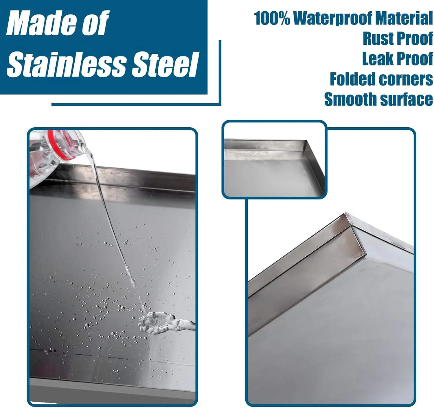 Confote Stainless Steel Replacement Tray for Dog Crate, 35.7"x23.4" Pet Cage Floor Pan Chew-Proof & Crack-Proof