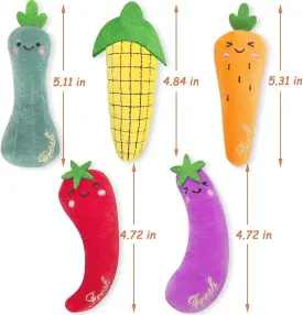 Corn Catnip Toys for Indoor Cats Interactive, Funny Kitten Toy Cat Chew Toy, Gift for Cat Lovers, 5 Different Cute Vegetable Shapes Design Pet Supplies