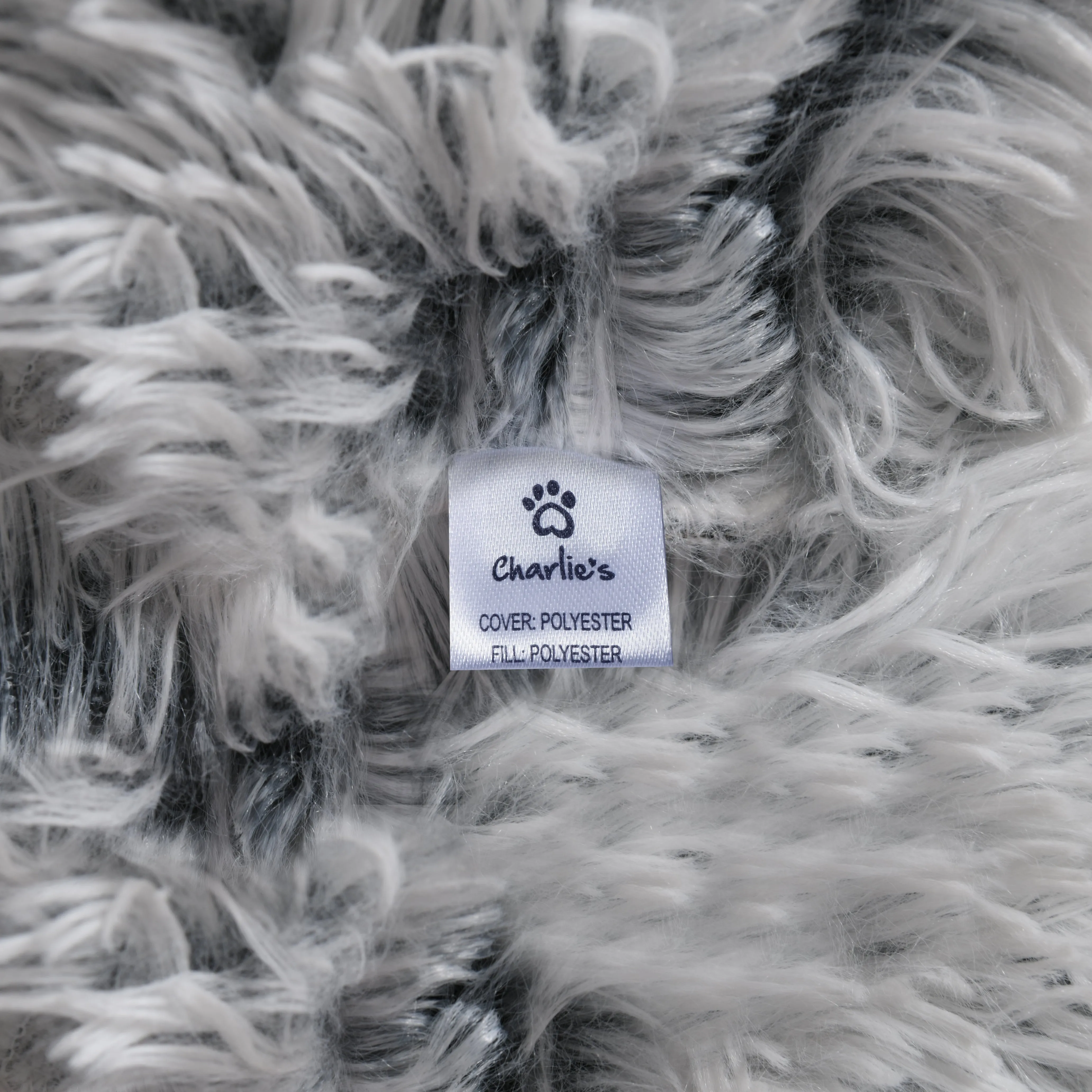 Cushioned Snookie Hooded Pet Nest Bed Double Faux Chinchilla Cream and Artic White