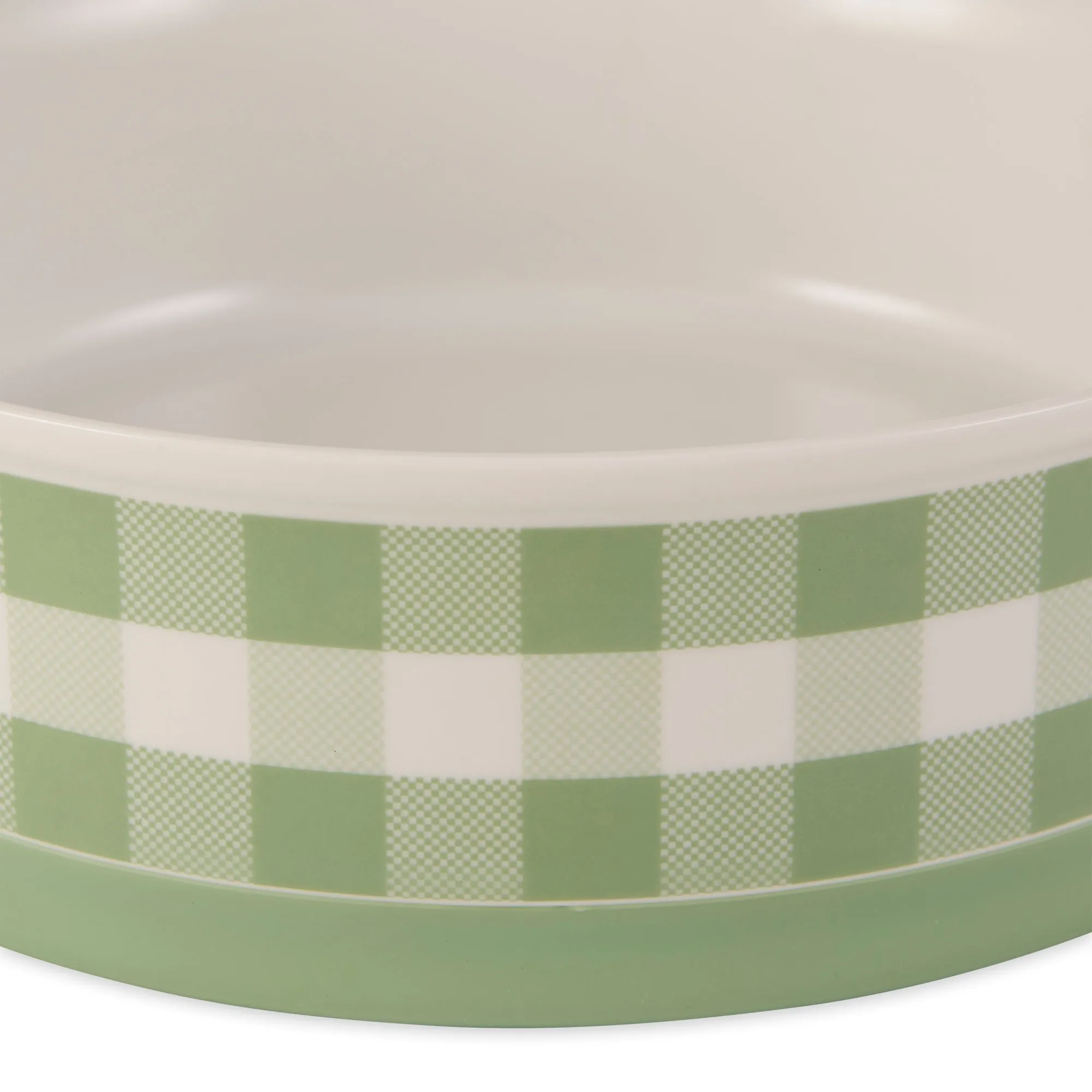 Desert Sage Petite Check Pet Bowl Set of 2, Medium - 1.5 C. Capacity