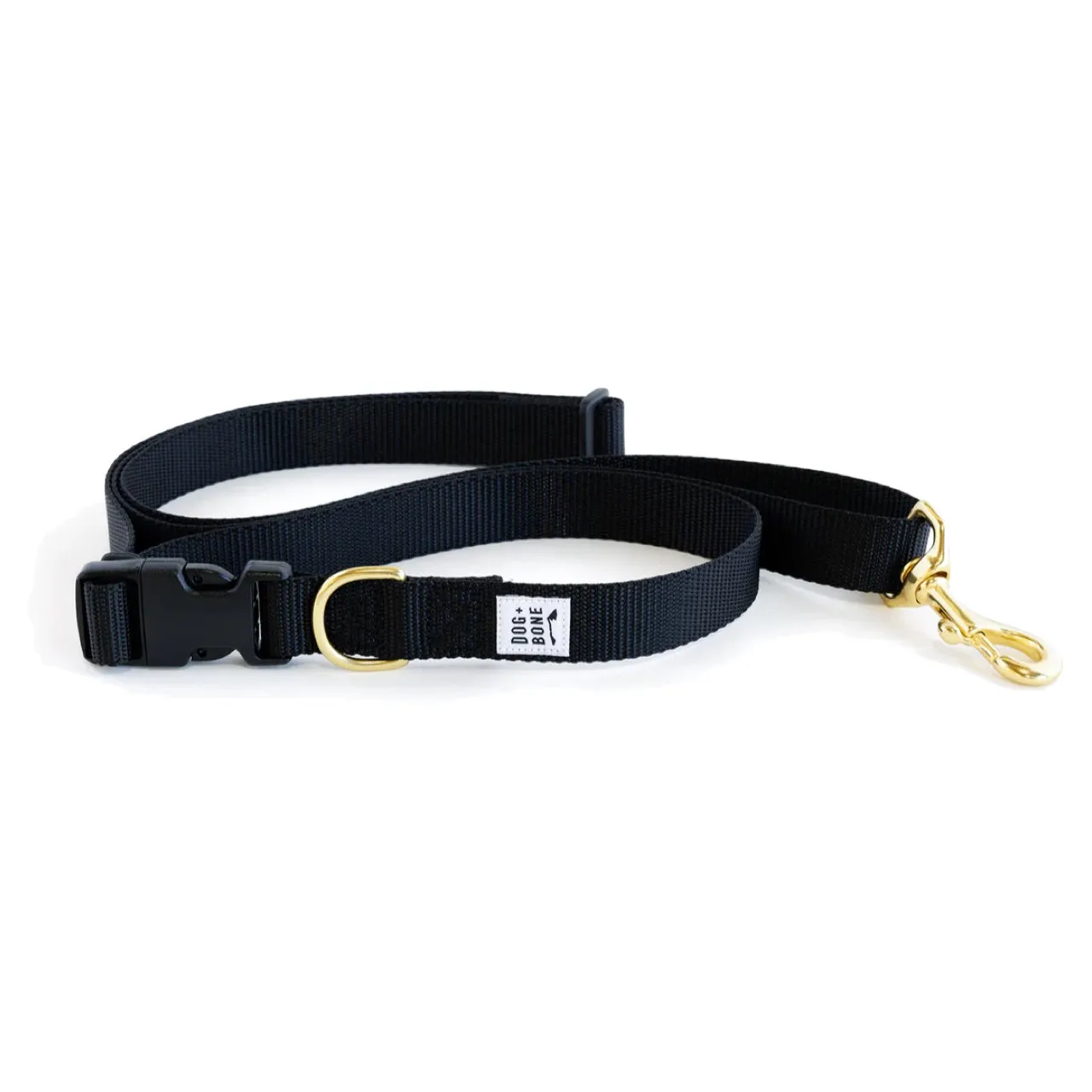 Dog Bone Adjustable Leash 3-6ft, Hand Held/ Hands Free, Black