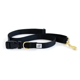 Dog Bone Adjustable Leash 3-6ft, Hand Held/ Hands Free, Black