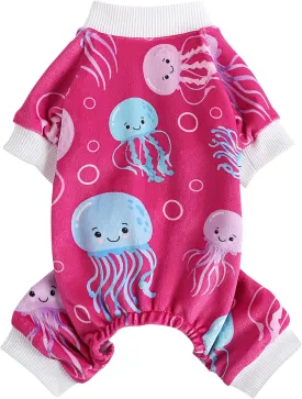 Dog Pajamas for Small Dogs Girl Boy Soft Cute Pet Pjs Fall Winter Warm Puppy Onesie Pet Clothes Stretchable Jumpsuits Puppy Sweaters Outfits for Chihuahua Yorkie Cat (Jellyfish, M)