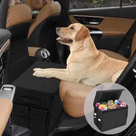 Dog Seat Extender for Dogs up to 200lbs, Dog Back Seat with Storage Pockets, Collapsible Front and Backseat Extender for Large, Medium and Small Dogs