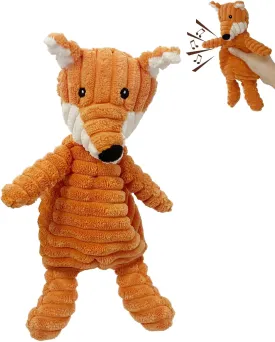 Dog Toy Body Limbs No Stuffing Head Filling Animal Appearance with Soft Squeaker,for Indoor Puppies and Senior Pups Chew and Play(Fox)