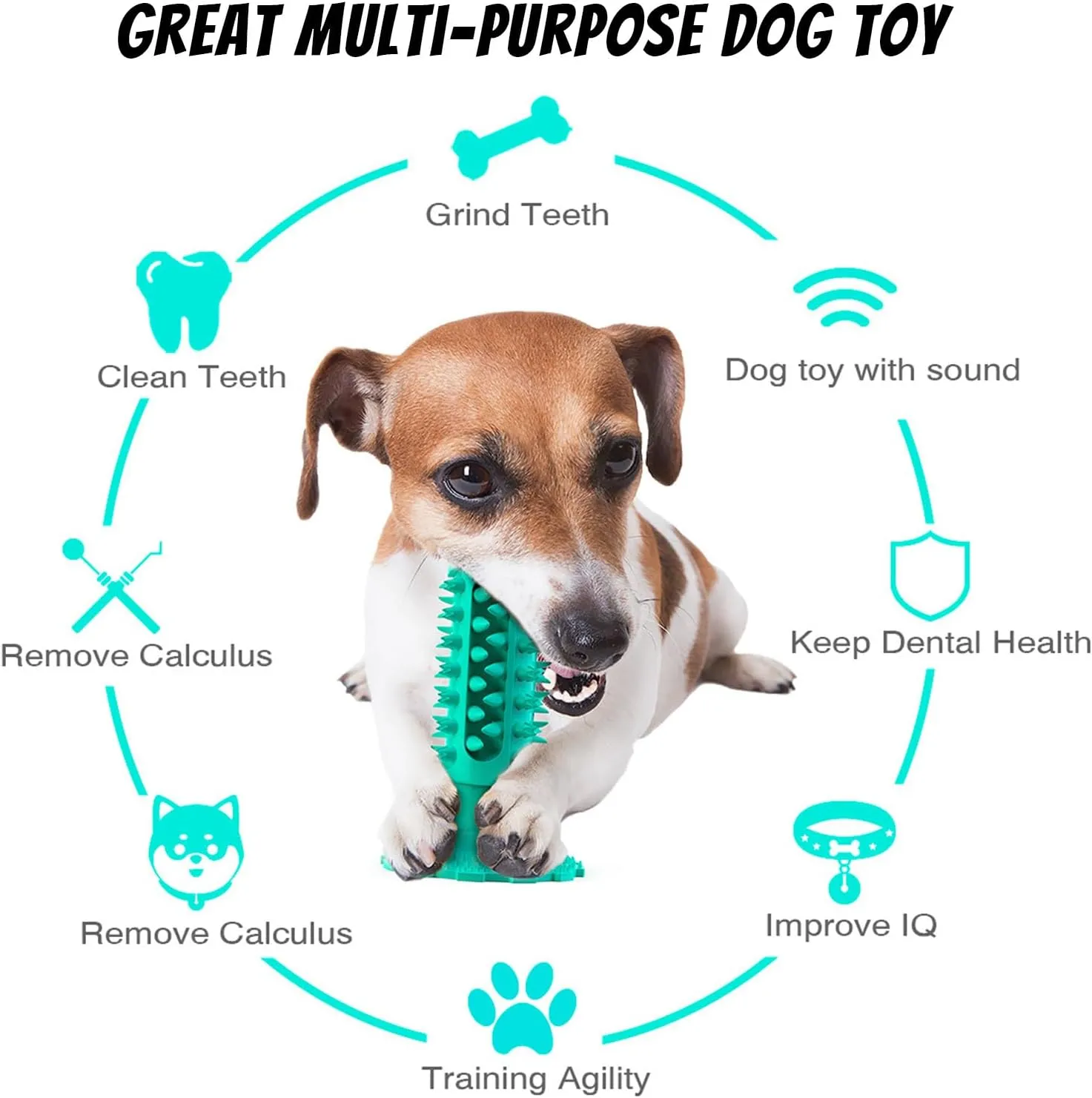 Dog Toys for Aggressive Chewers, Puppy Teething Toys, Indestructible Dog Toy, Dental Chews for Dogs, Squeaky Dog Toys, Tough Dog Toys for Medium Dogs (Yellow)