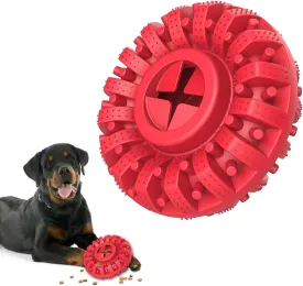 Dog Toys, Indestructible Dog Toys, Chew Dog Toy for Aggressive Chewers, Natural Rubber Dog Toys Treat Dispenser, Chew Toys for Dogs, Sturdy Dog Toy Dog Gifts for Small/Medium/Large Chewer, Red