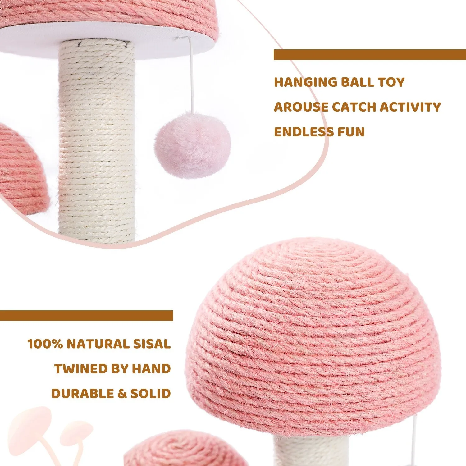 Double Mushroom Cat Scratching Post