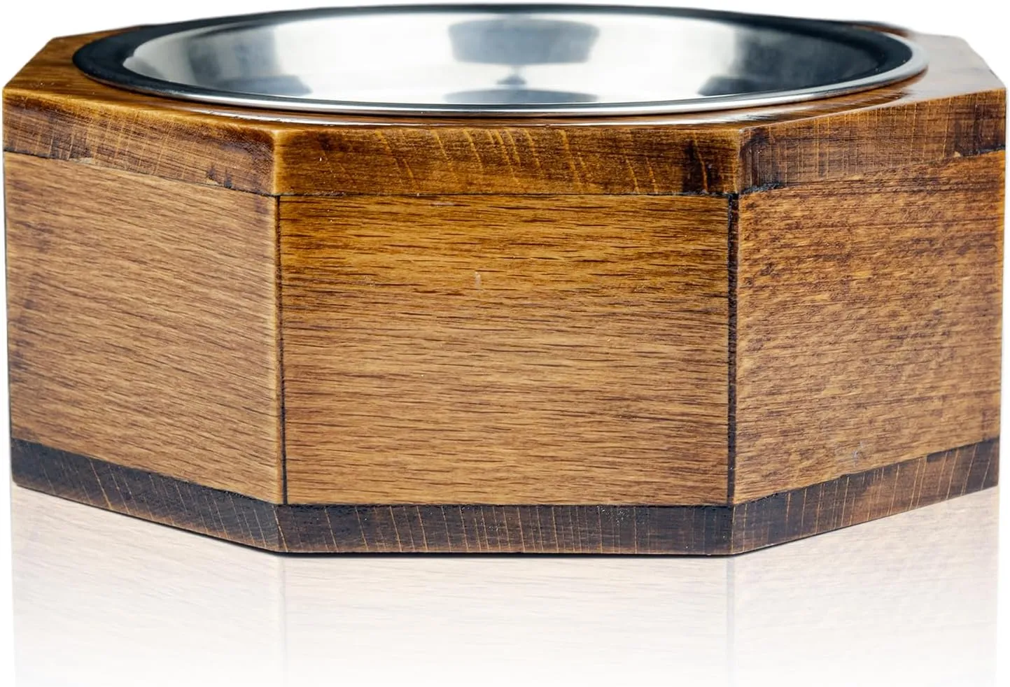 Elevated Wooden Pet Feeder | Stainless Steel Food & Water Bowl Stand for Small & Medium Dogs and Cats | Slow Feeder Dog Bowl | Raised Cat Bowl | Water-Resistant, Non-Slip & Stylish Design