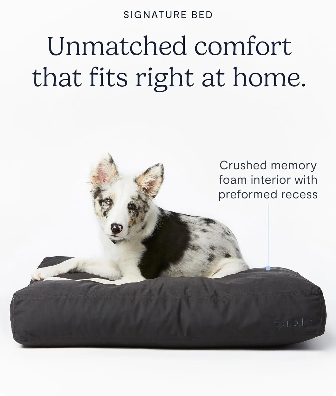 FABLE Dog Bed - Extra Soft Dog Bed  Minimalist Design  Water Resistant, Easy to Clean Exterior - Machine Washable  Memory Foam Interior  Rose Dust XS/S