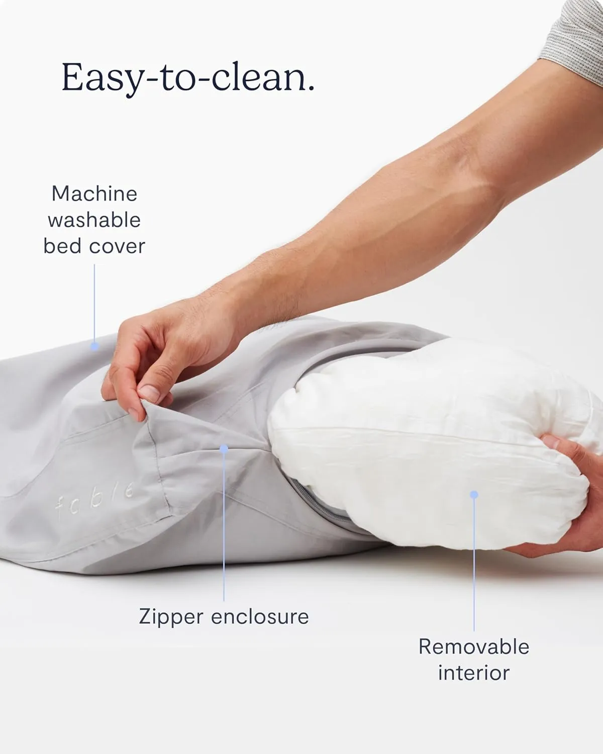 FABLE Dog Bed - Extra Soft Dog Bed  Minimalist Design  Water Resistant, Easy to Clean Exterior - Machine Washable  Memory Foam Interior  Rose Dust XS/S