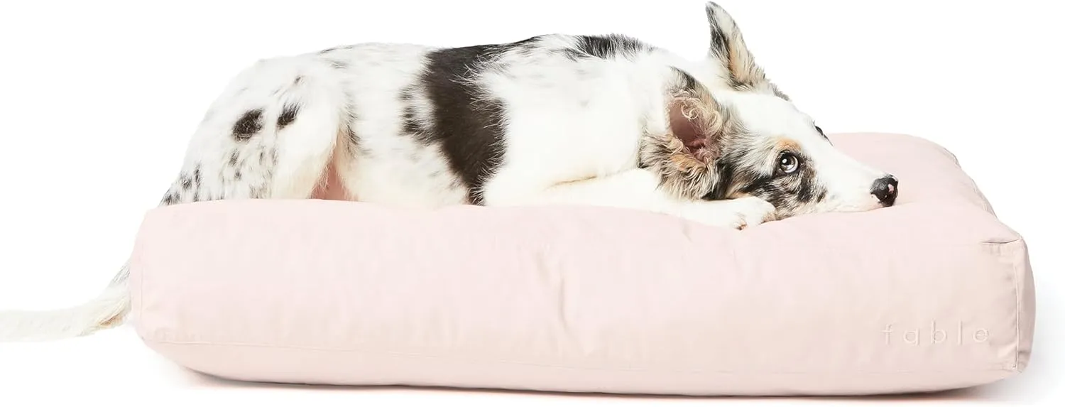 FABLE Dog Bed - Extra Soft Dog Bed  Minimalist Design  Water Resistant, Easy to Clean Exterior - Machine Washable  Memory Foam Interior  Rose Dust XS/S