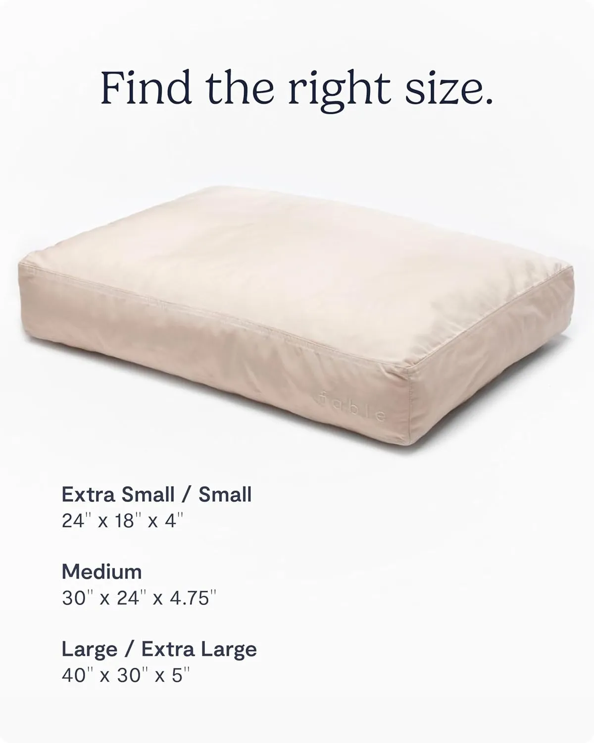 FABLE Dog Bed - Extra Soft Dog Bed  Minimalist Design  Water Resistant, Easy to Clean Exterior - Machine Washable  Memory Foam Interior  Rose Dust XS/S