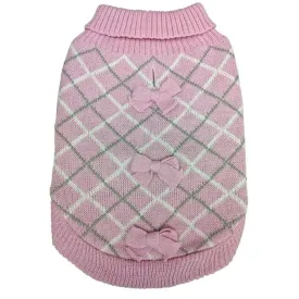 Fashion Pet Pretty In Plaid Dog Sweater Pink