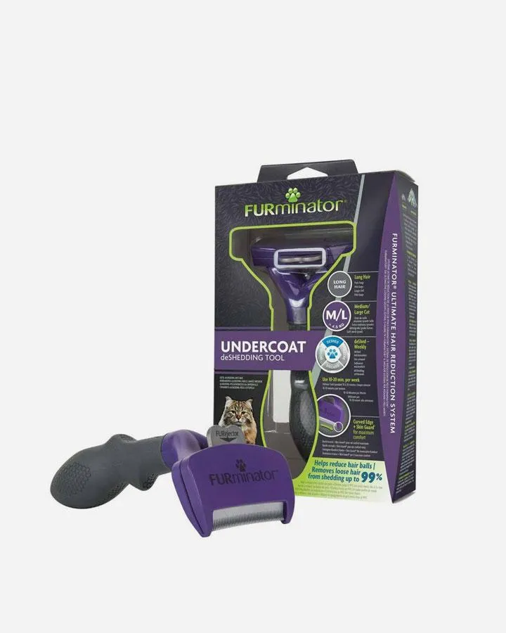 FURminator Deshedding Tool for Cats - long and short hair