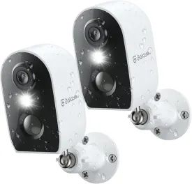 GALAYOU 2K Outdoor Camera Wireless - Battery Powered Security Camera AI Motion Detection Siren Alarm, Home Cameras with Color Night Vision, 2-Way Talk, Waterproof, Cloud/SD Storage 2PACK 2.4Ghz WiFi