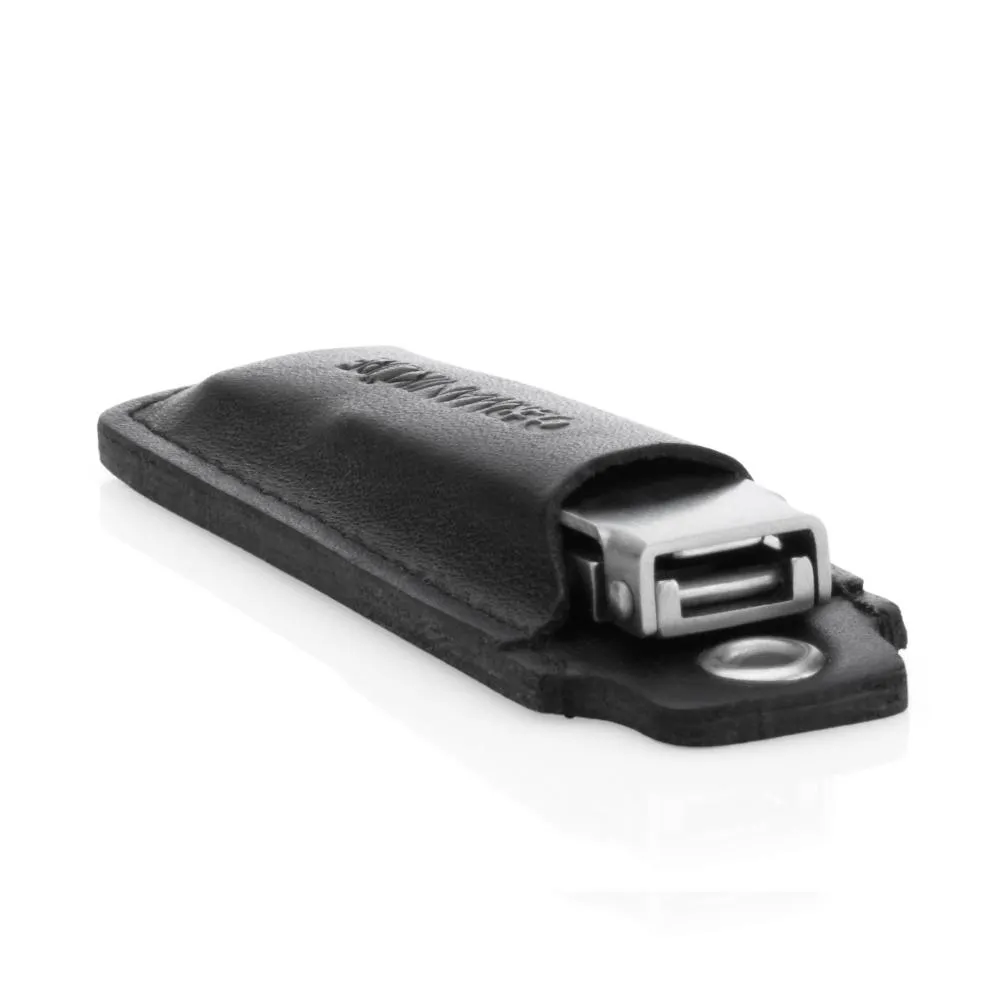 GERmanikure 6cm Pocket Size French Nail Clipper in Leather With Keychain FINOX® Surgical Stainless Steel