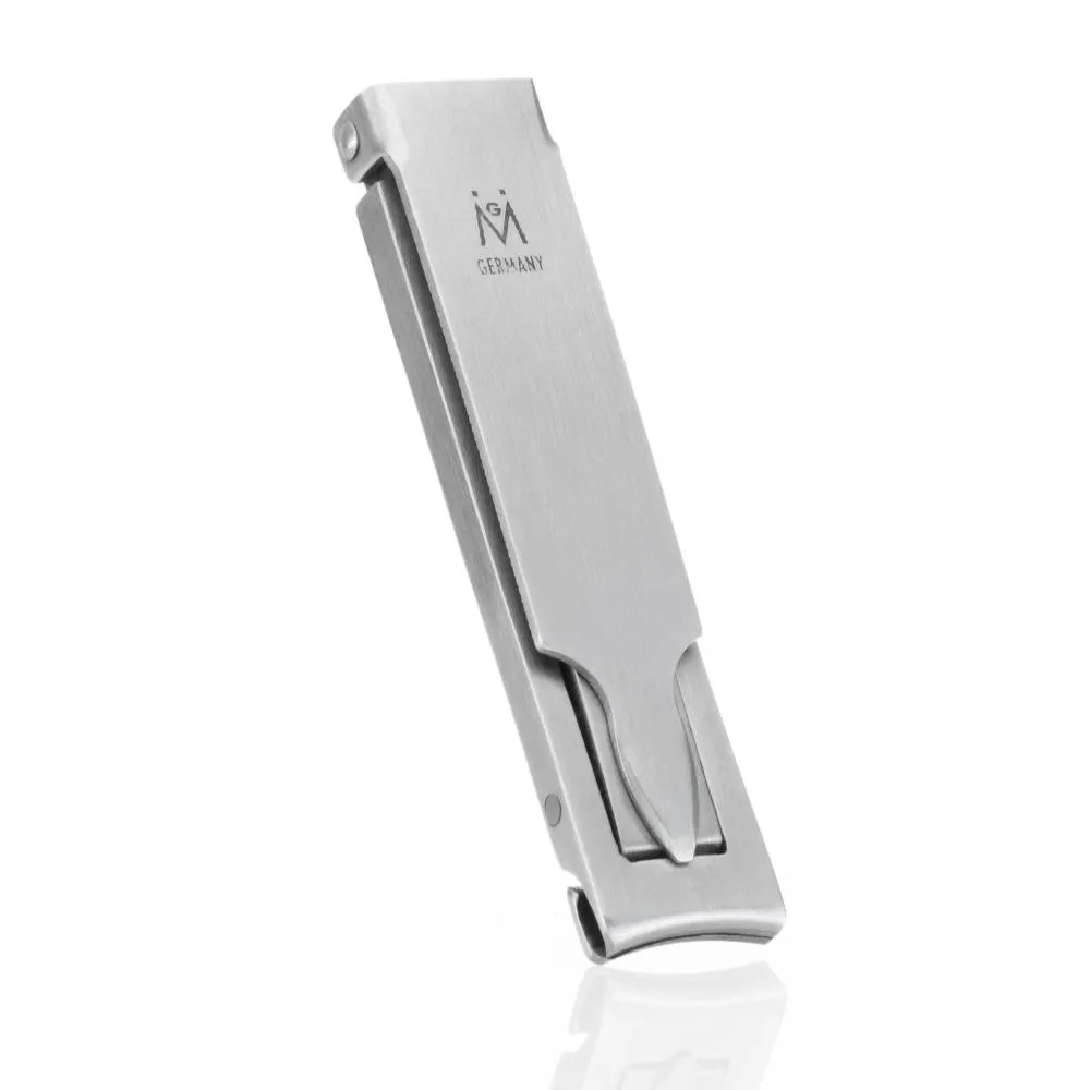 GERmanikure 6cm Pocket Size French Nail Clipper in Leather With Keychain FINOX® Surgical Stainless Steel