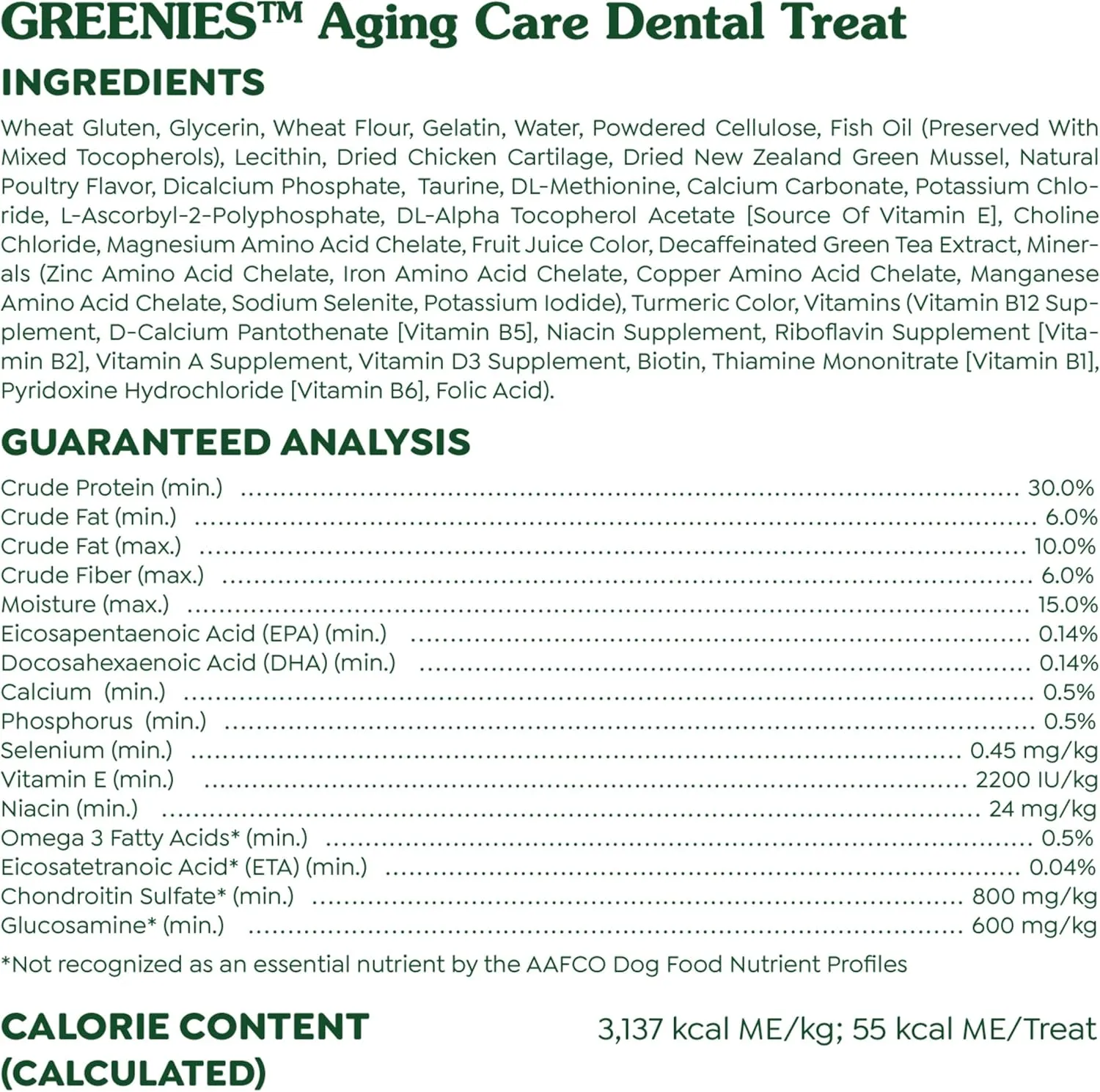 Greenies Aging Care Petite Natural Dental Care Dog Treats, 27 oz. Pack (45 Treats)