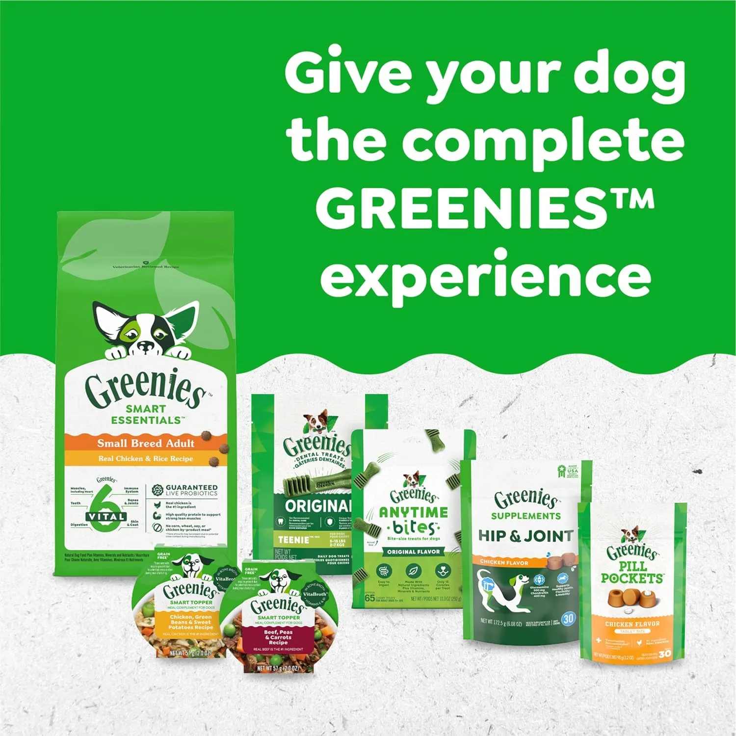 Greenies Aging Care Petite Natural Dental Care Dog Treats, 27 oz. Pack (45 Treats)