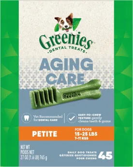 Greenies Aging Care Petite Natural Dental Care Dog Treats, 27 oz. Pack (45 Treats)