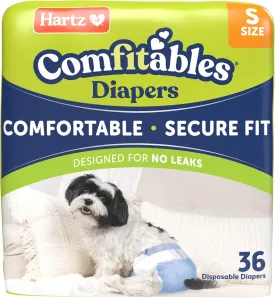 Hartz Disposable Dog Diapers, Size S 36 count, Comfortable & Secure Fit, Easy to Put On