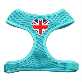 Heart Flag UK Screen Print Soft Mesh Harness Aqua Extra Large