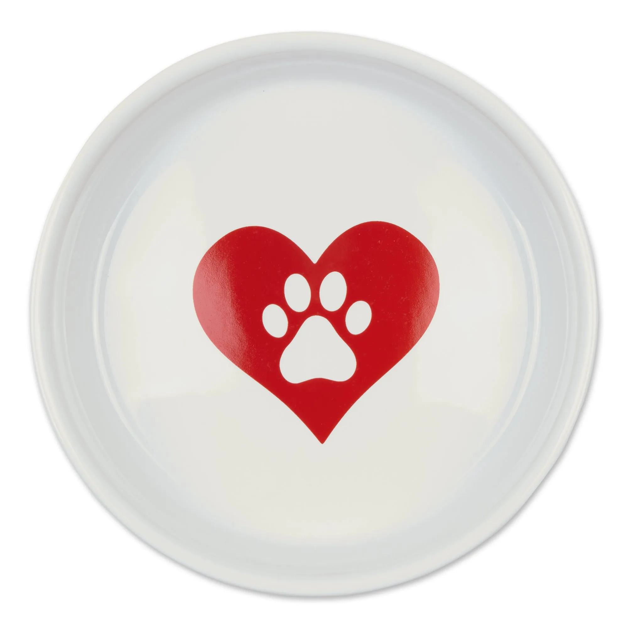Heart Paw Pet Bowl Set/2, Large 3.75 C. Capacity